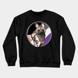 African wild dog- asexual flag Crewneck Sweatshirt